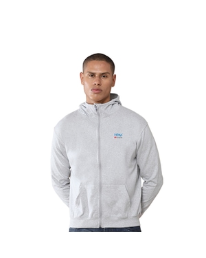 Grays and Blues 2 in 1 Zipper High Neck Unisex Hoodie - Heater Grey